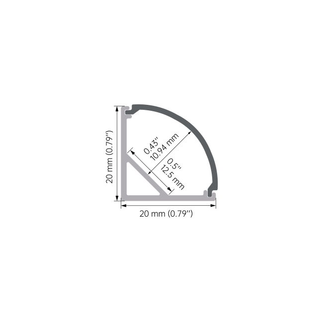 Cross-section diagram of LED aluminum profile