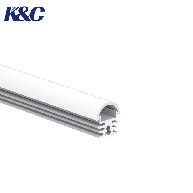 Close-up view of LED aluminum profile construction