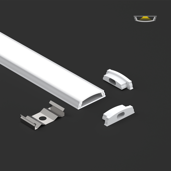 Close-up view of LED aluminum profile construction