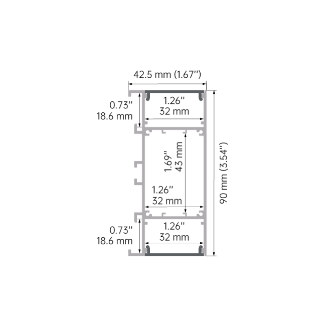 Cross-section diagram of LED aluminum profile