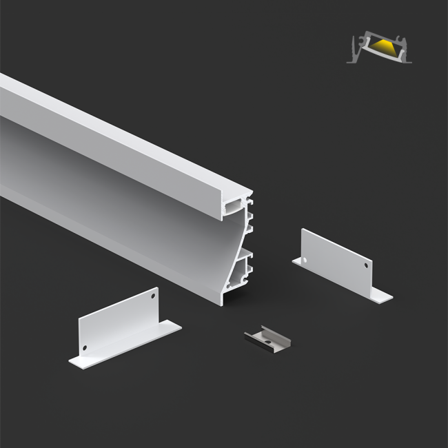 Close-up view of LED aluminum profile construction