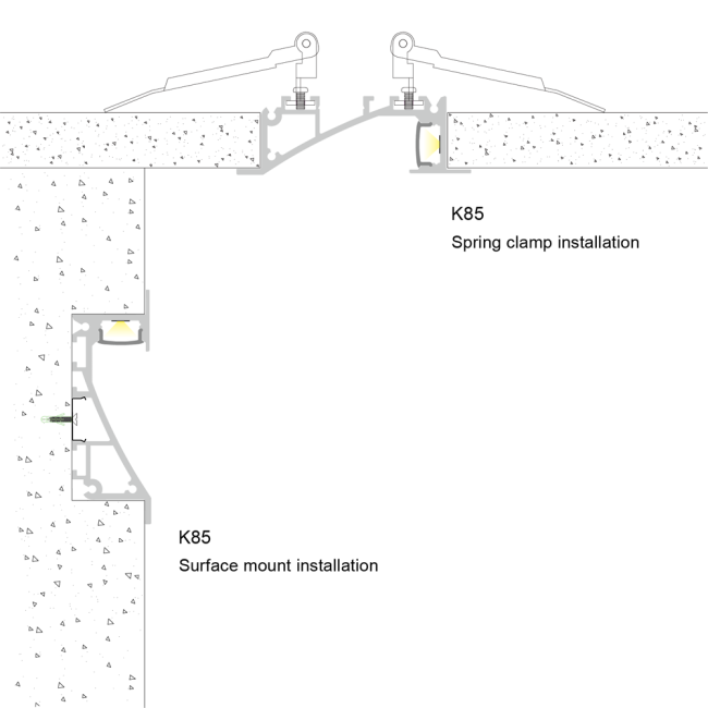 Cross-section diagram of LED aluminum profile