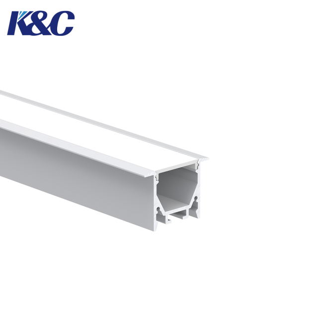 Close-up view of LED aluminum profile construction
