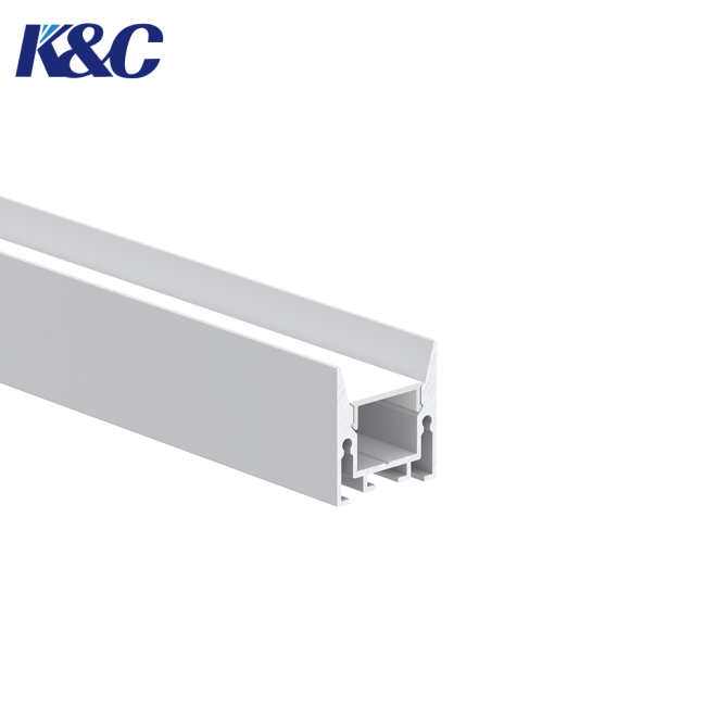 Close-up view of LED aluminum profile construction