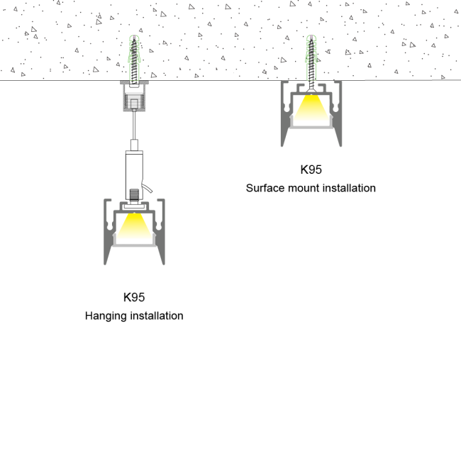 Cross-section diagram of LED aluminum profile