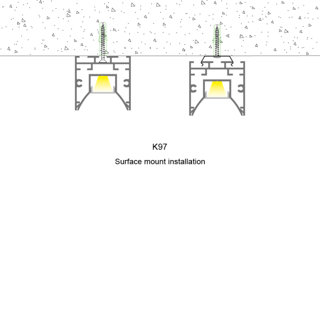 Cross-section diagram of LED aluminum profile