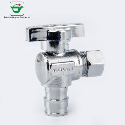 China Chrome Plated Multi Turn 3/8''ODX1/2'' PEX Angle Stop Valves for sale