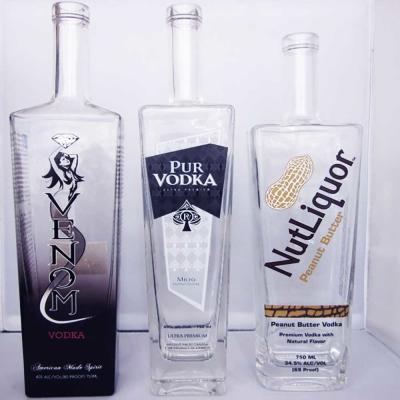 China Decal Gradient Coating Empty Vodka Bottle 50ML-5000ML Full Coated for sale
