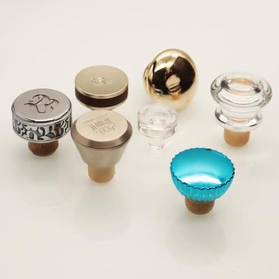China SGS Liquor Bottle Closures Glass Bottle Stopper With Synthetic Cork Natural Cork for sale