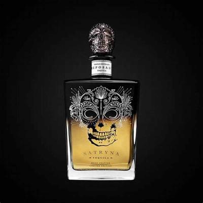 China 500ml Flint Tequila Decanter Bottle Black Coating Screen Printing for sale