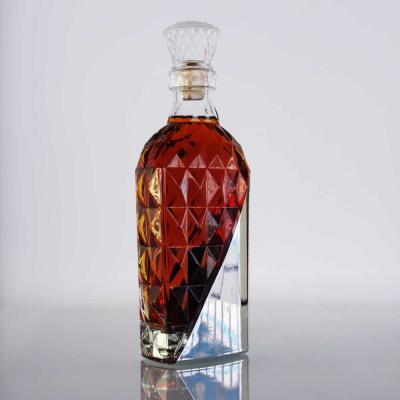 China Vacío de la botella de vidrio del whisky de la vodka de XO que electrochapa las botellas de cristal de 1 licor del litro 22m m en venta