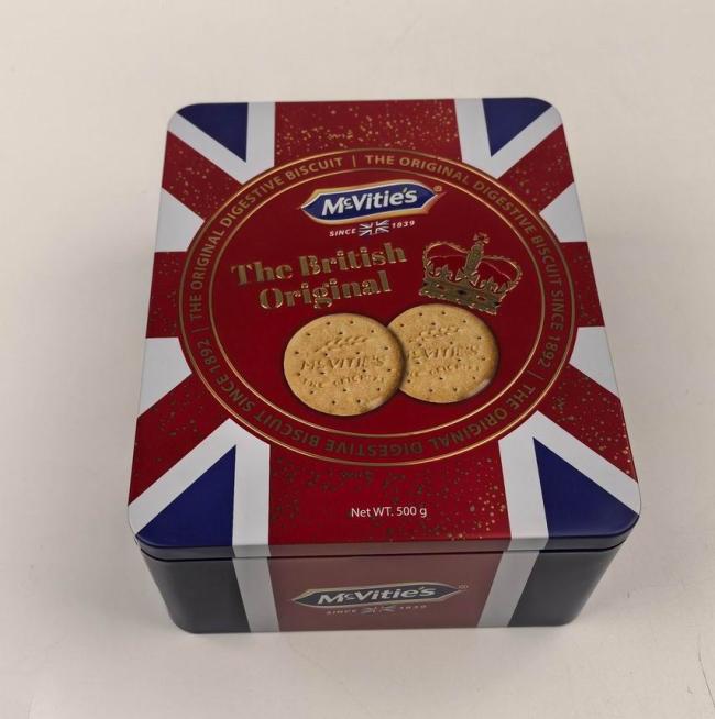 Vintage Branded Cookie Tin - Holiday Gift Box & Storage Tin Container