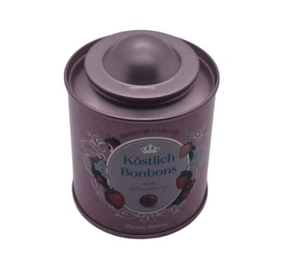 China Glossy Varnish Round Candy Packaging Tin Can With Airtight Plug Lid for sale