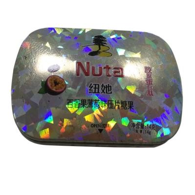 China Mini Food Grade Oval Candy Tin Container Mint Tins Bulk With Inner Plastic Compartment for sale