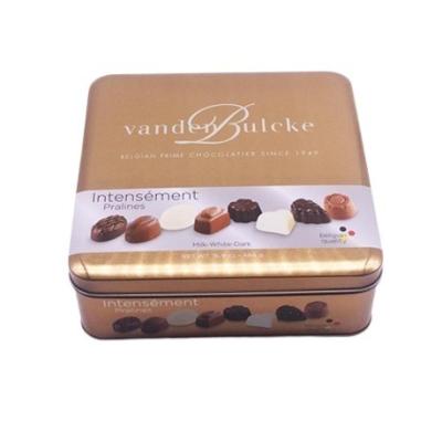 China O quadrado classificou o chocolate decorativo Tin Box With Lid Recyclable à venda