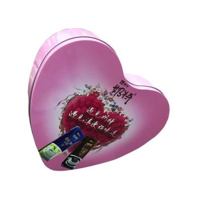 China Presente Tin Box Valentine Candy Tins do chocolate da forma do grande coração à venda
