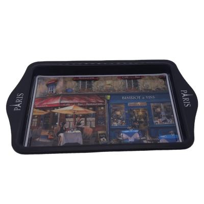 China OEM ODM Rectangular Tin Serving Tray CMYK Printing Personalized Tin Containers for sale