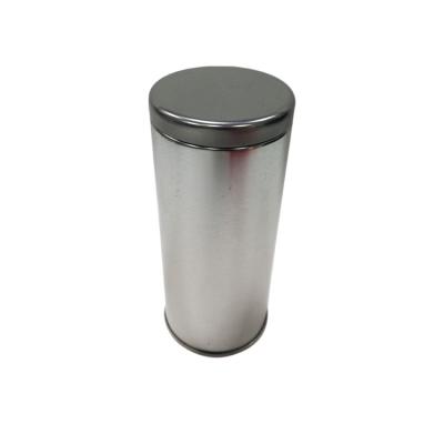 China Classic Glossy Varnish Silver Tea Caddy Tin Canisters With Airtight Plastic Ring On Lid for sale