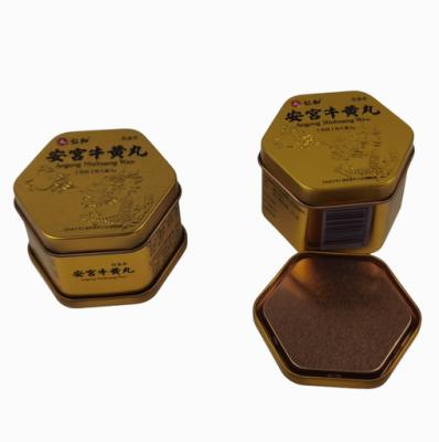 China ISO interno aberto feito sob encomenda autoadesivo sextavado Sedex da tampa de Tin Can Container With Easy à venda