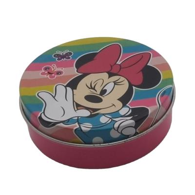 China Minnie Mouse Disney Circle Tin Container 81*29mm Circular Tin Containers for sale