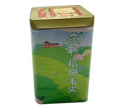 China Customized Glossy Rectangular Tin Can 0.22mm Tea Packaging Tins for sale