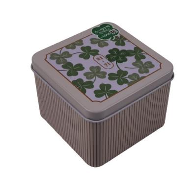 China Tailored Square Tin Box Can With Removable Lid Offset CMYK Printing for sale