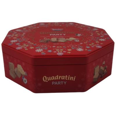 China Octagon Shaped Cookie Tin Container for Food and Promotion Packaging for sale