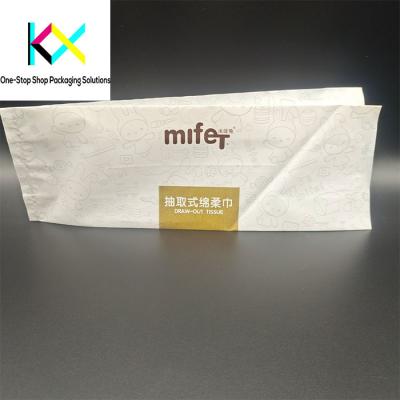 China Bolsa de embalaje de plástico de 110um Bolsa lateral de enchufe para papel higiénico de tejido Papel de bombeo en venta