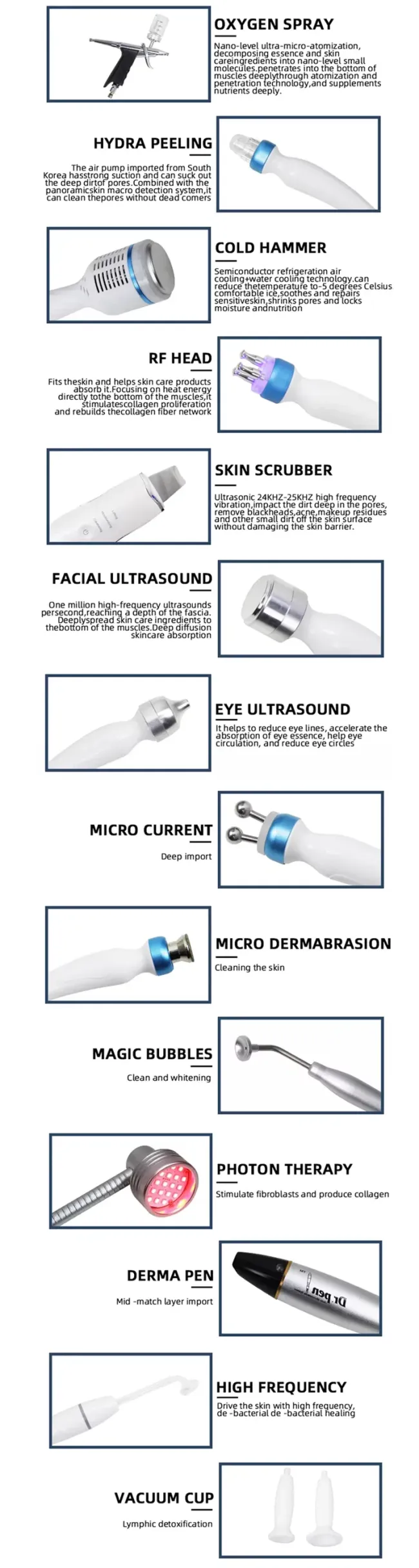 Good Price Machine 14 in 1 Skin Clean Pores Removal Oxygen Hydro Facial Machine for Beauty SPA