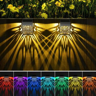China Solar Powered Outdoor Fence Garden Light Colorful Mini Solar Decorative Wall Light for sale