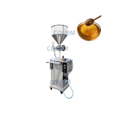 China COURM Automatic paste liquid alcohol gel honey cosmetic paste filling machine vertical pneumatic quantitative filling machine for sale