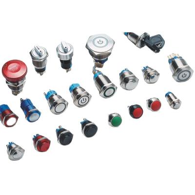 China Pushbutton manufacturer HW-PB22 custom pattern AC/DC metal signal lights and button switches en venta