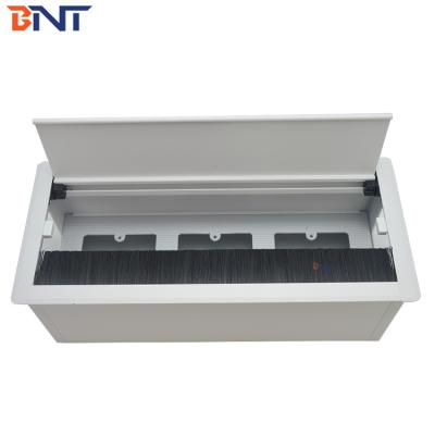 China Conference office room used aluminum table brush desk grommet box for sale