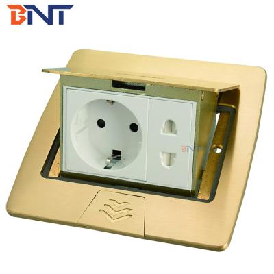 China Universal embedded floor pop up socket outlet with bottom box for sale