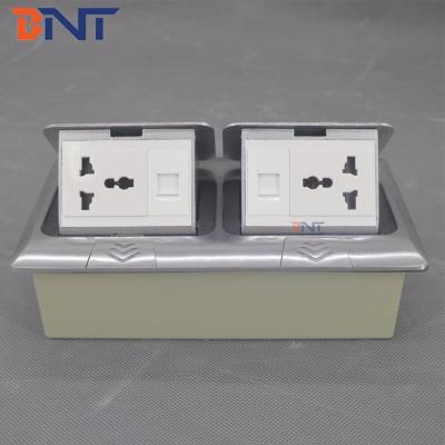 China Aluminum alloy pop up electric plug floor switch hidden floor socket box for sale