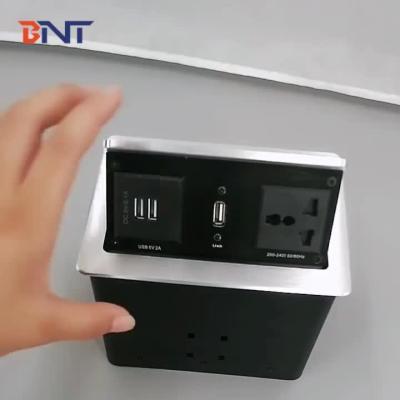 China Hot sale aluminum alloy office desk socket box with usb charger for conference room for sale