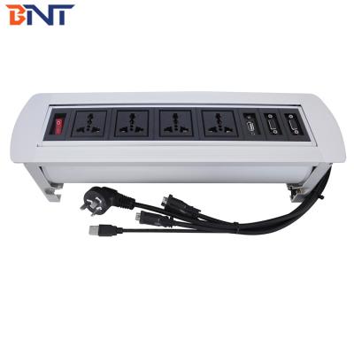 China Boente with four universal power   used in conference room table AV solution  automatic desk hidden rotatable outlet for sale