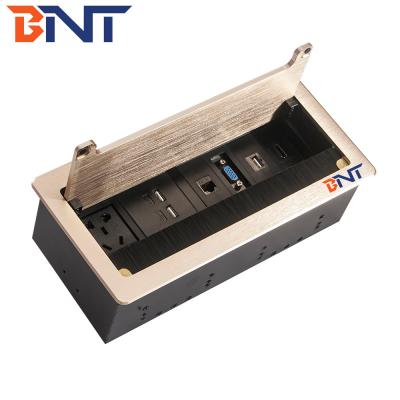 China Conference table flip open brush socket with power data connectors for sale