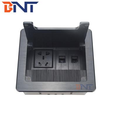 China BNT Hot sale office furniture clamshell brush hidden in desk table mounted socket box for sale