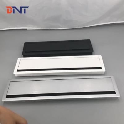 China Aluminum Alloy Table Brushed Cover Flip Up Threading Box / Flip Up Socket Panel for sale