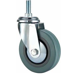 China Thread screw Grey rubber caster without brake ,  2