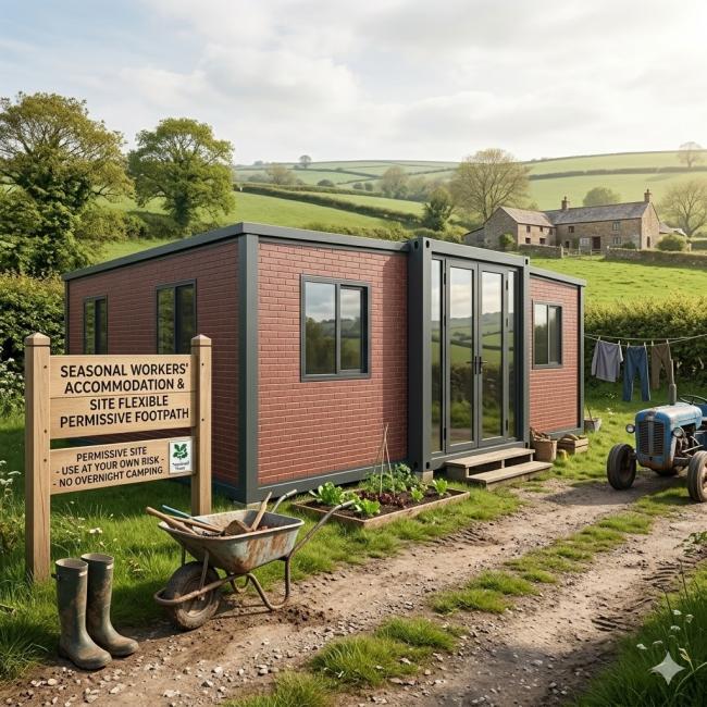 Expandable Container House showing folding mechanism and interior space