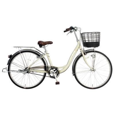 China Titanium Silver / Beige 26 Inch Ladies Bicycle Three Speed Belt Drive City Bike for sale