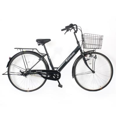China 26 Inch City Commuter Bike Single Speed Urban Bicycle With Steel Basket for sale