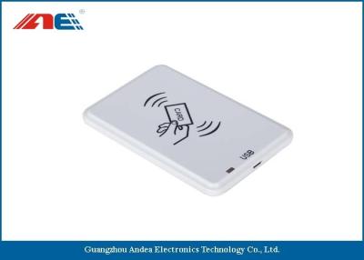 China White HF USB RFID Reader For Passive RFID Tags Support Anti - Collision Algorithm for sale