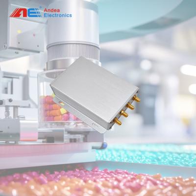 China Lector RFID UHF de aleación de aluminio Lector de alta frecuencia en color plateado para la gestión del seguimiento de drogas en venta