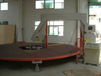 China Circle Horizontal Sponge Cutting Machine With Rotating Table For PU Square Foam for sale