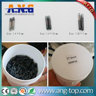 China 2.12*12mm 134.2KHZ Animal Microchip ID RFID Glass Tag For Pet Track en venta