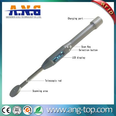 中国 134.2Khz FDX-B Telescopic wand LED Bluetooth Animal Microchip Scanner RFID Reader 販売のため