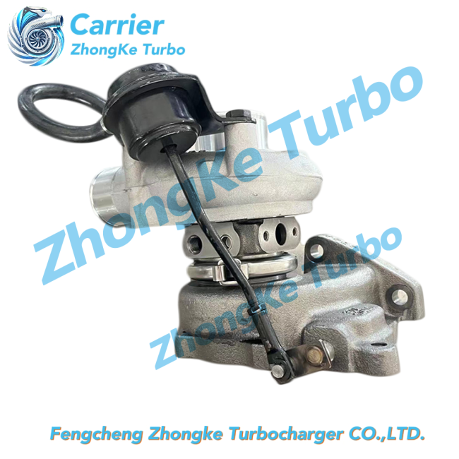 TF035HM-12T Turbocharger side profile with mounting flange details